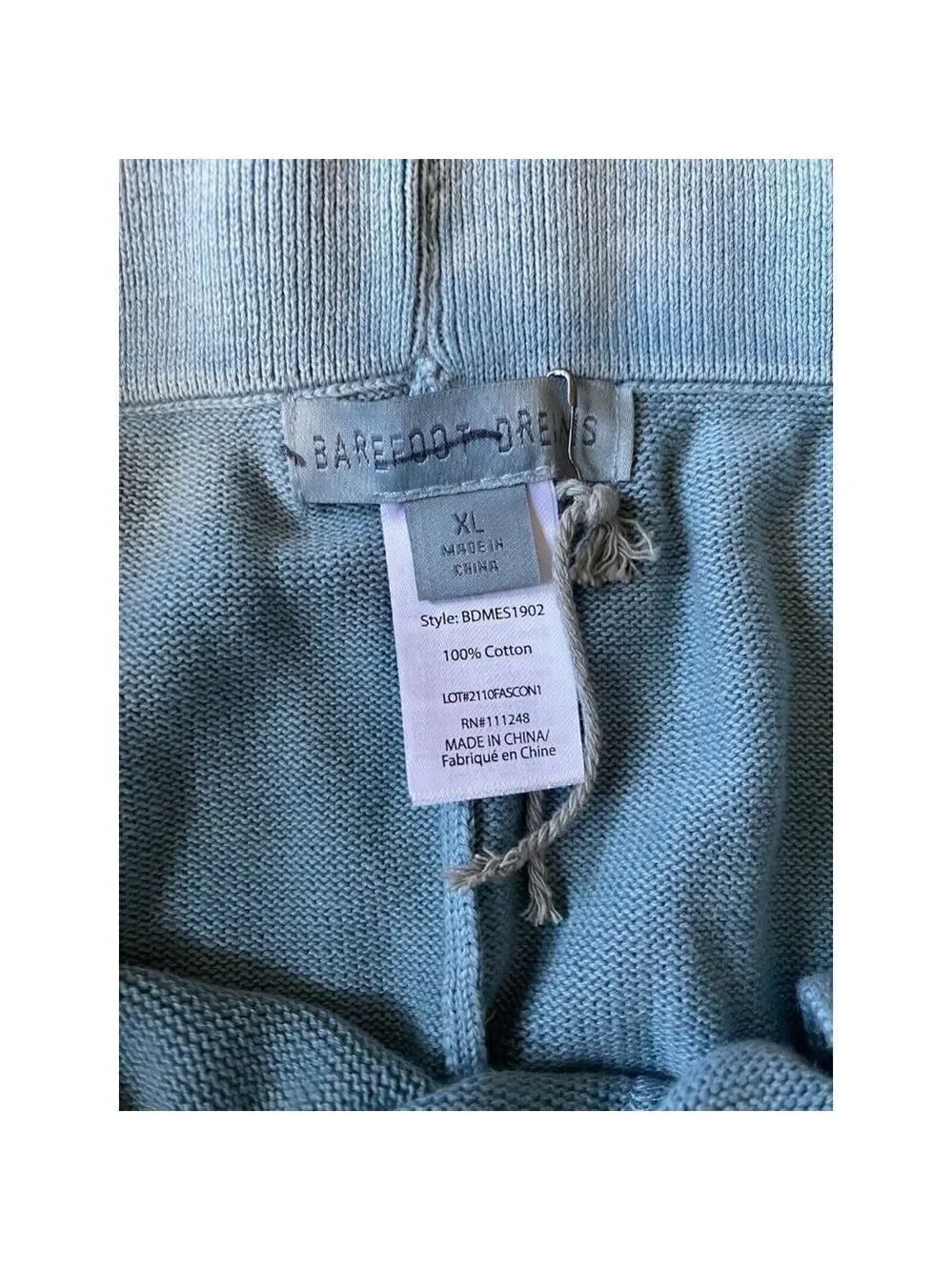 BAREFOOT Dreams mens sweatpants jogger washed denim look